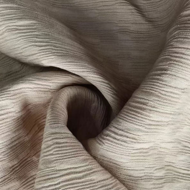 Jacquard nylon rayonstof met enkele draad en opvallende geplooide textuur